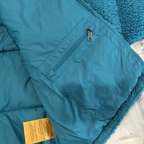 The North Face Nuptse Sherpa High Pile Down Jacket Harbor Blue Womens XXL - Picture 9 of 15